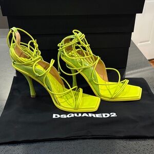 DSQUARED2 Women's Bright GreenStrappy Heels